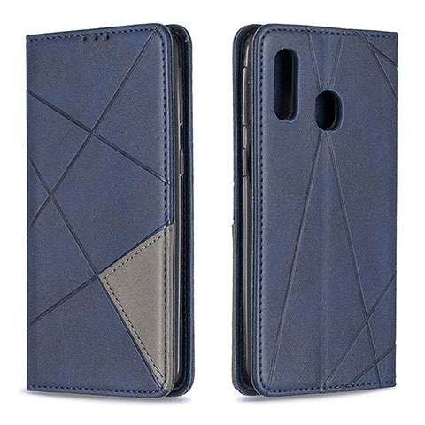 Coque Portefeuille Livre Cuir Etui Clapet B07F pour Samsung Galaxy A40 Bleu