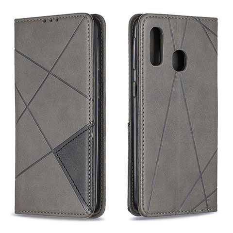 Coque Portefeuille Livre Cuir Etui Clapet B07F pour Samsung Galaxy A40 Gris