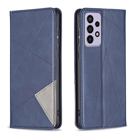 Coque Portefeuille Livre Cuir Etui Clapet B07F pour Samsung Galaxy A73 5G Bleu