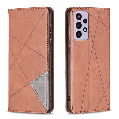 Coque Portefeuille Livre Cuir Etui Clapet B07F pour Samsung Galaxy A73 5G Marron