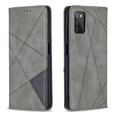 Coque Portefeuille Livre Cuir Etui Clapet B07F pour Samsung Galaxy F02S SM-E025F Gris