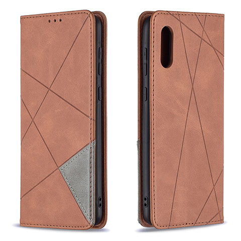 Coque Portefeuille Livre Cuir Etui Clapet B07F pour Samsung Galaxy M02 Marron