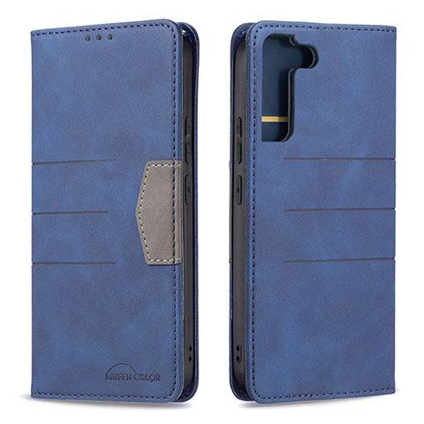 Coque Portefeuille Livre Cuir Etui Clapet B07F pour Samsung Galaxy S21 Plus 5G Bleu