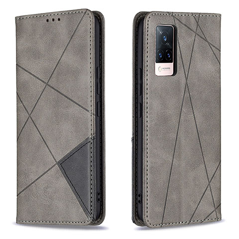 Coque Portefeuille Livre Cuir Etui Clapet B07F pour Vivo V21 5G Gris