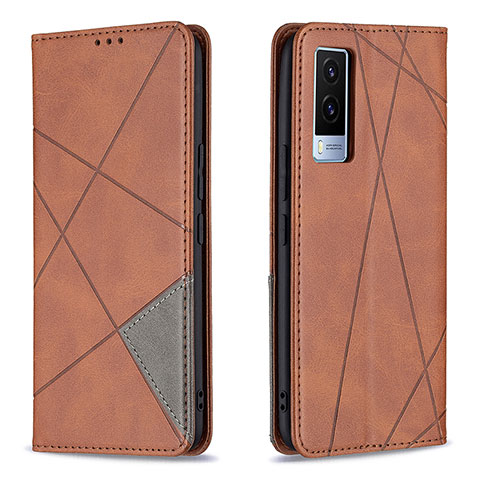 Coque Portefeuille Livre Cuir Etui Clapet B07F pour Vivo V21e 5G Marron