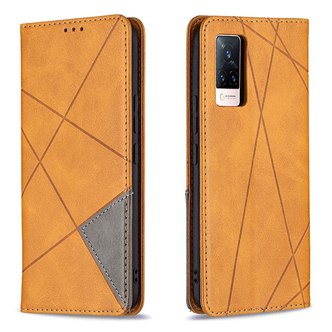 Coque Portefeuille Livre Cuir Etui Clapet B07F pour Vivo V21s 5G Brun Clair