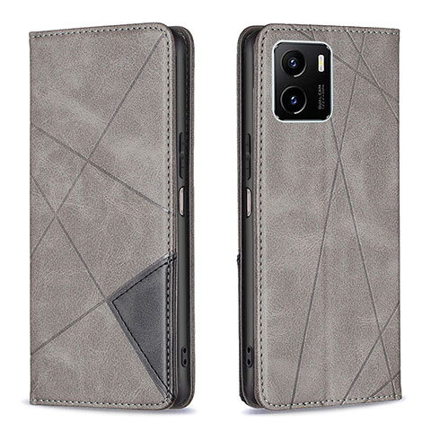 Coque Portefeuille Livre Cuir Etui Clapet B07F pour Vivo Y10 Gris