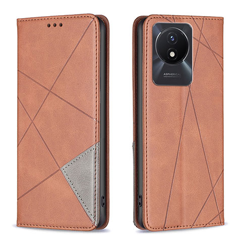 Coque Portefeuille Livre Cuir Etui Clapet B07F pour Vivo Y11 (2023) Marron