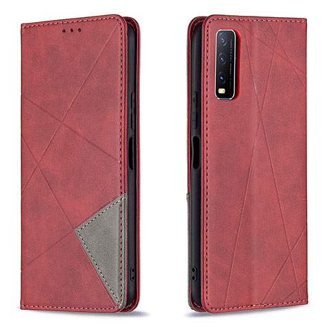 Coque Portefeuille Livre Cuir Etui Clapet B07F pour Vivo Y11s Rouge