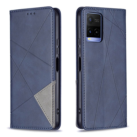 Coque Portefeuille Livre Cuir Etui Clapet B07F pour Vivo Y21e Bleu