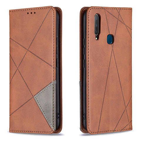 Coque Portefeuille Livre Cuir Etui Clapet B07F pour Vivo Y3s Marron