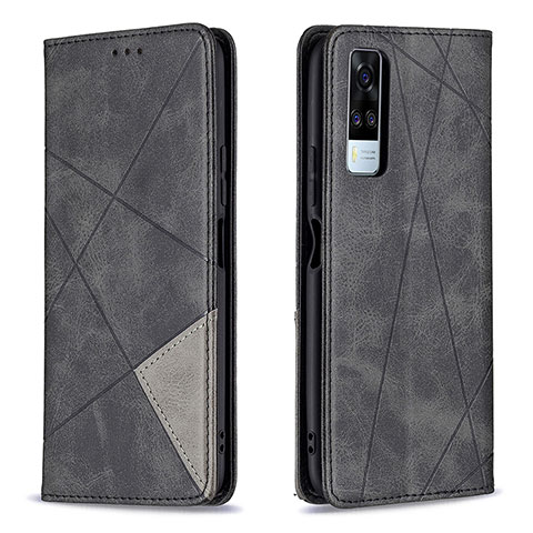 Coque Portefeuille Livre Cuir Etui Clapet B07F pour Vivo Y51 (2021) Noir