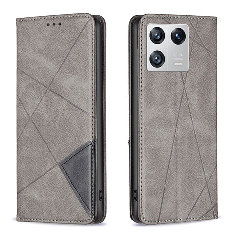 Coque Portefeuille Livre Cuir Etui Clapet B07F pour Xiaomi Mi 13 Pro 5G Gris