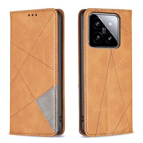 Coque Portefeuille Livre Cuir Etui Clapet B07F pour Xiaomi Mi 14 5G Brun Clair