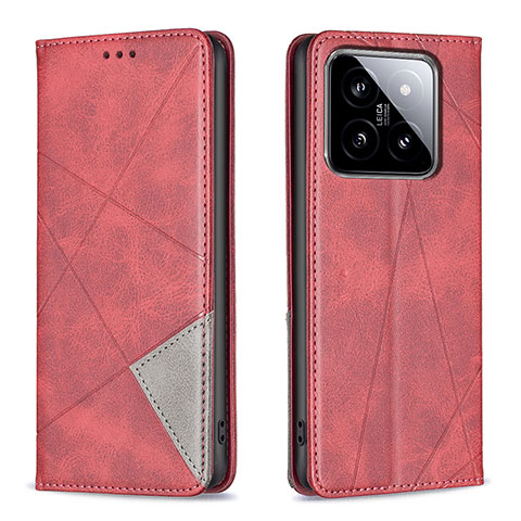 Coque Portefeuille Livre Cuir Etui Clapet B07F pour Xiaomi Mi 14 5G Rouge