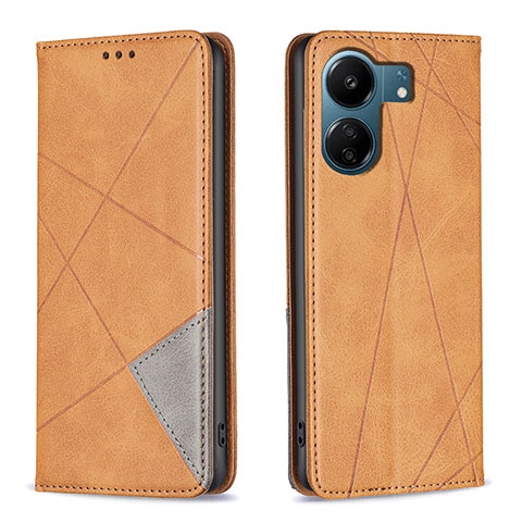 Coque Portefeuille Livre Cuir Etui Clapet B07F pour Xiaomi Poco C65 Brun Clair