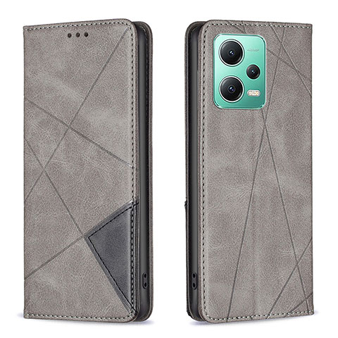 Coque Portefeuille Livre Cuir Etui Clapet B07F pour Xiaomi Poco X5 5G Gris