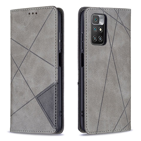 Coque Portefeuille Livre Cuir Etui Clapet B07F pour Xiaomi Redmi 10 (2022) Gris