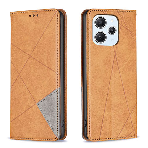 Coque Portefeuille Livre Cuir Etui Clapet B07F pour Xiaomi Redmi 12 4G Brun Clair