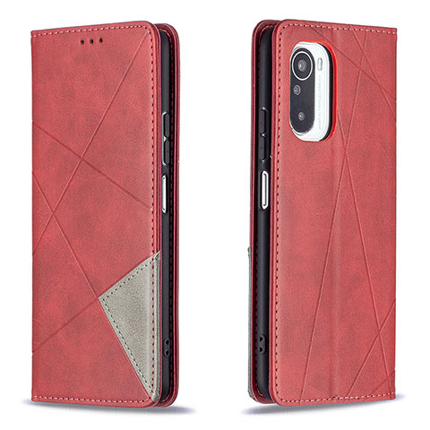 Coque Portefeuille Livre Cuir Etui Clapet B07F pour Xiaomi Redmi K40 5G Rouge