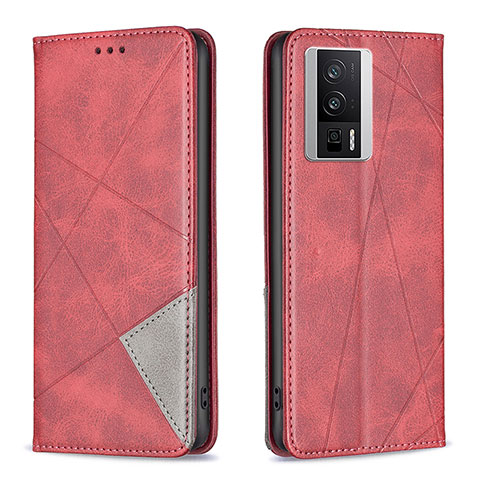 Coque Portefeuille Livre Cuir Etui Clapet B07F pour Xiaomi Redmi K60 5G Rouge