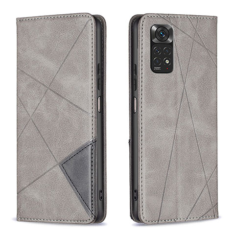 Coque Portefeuille Livre Cuir Etui Clapet B07F pour Xiaomi Redmi Note 11 4G (2022) Gris