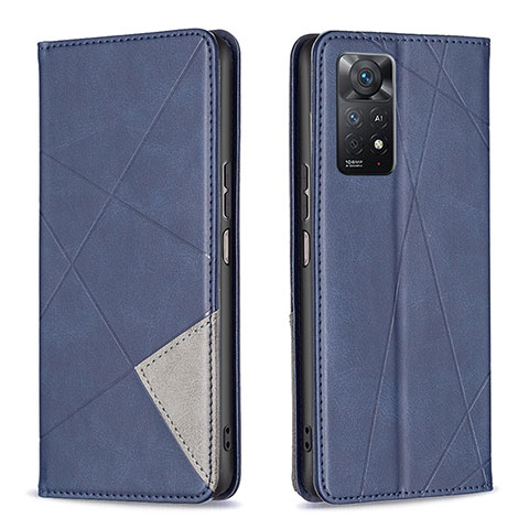 Coque Portefeuille Livre Cuir Etui Clapet B07F pour Xiaomi Redmi Note 11 Pro 4G Bleu