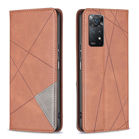 Coque Portefeuille Livre Cuir Etui Clapet B07F pour Xiaomi Redmi Note 11 Pro 5G Marron