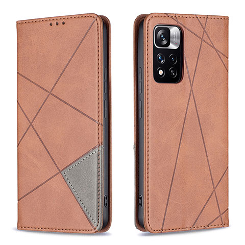 Coque Portefeuille Livre Cuir Etui Clapet B07F pour Xiaomi Redmi Note 11 Pro+ Plus 5G Marron