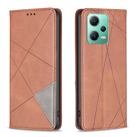 Coque Portefeuille Livre Cuir Etui Clapet B07F pour Xiaomi Redmi Note 12 5G Marron