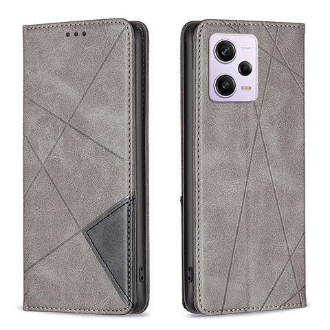 Coque Portefeuille Livre Cuir Etui Clapet B07F pour Xiaomi Redmi Note 12 Explorer Gris