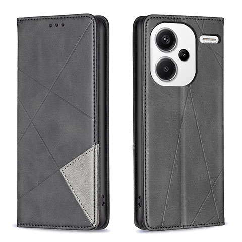 Coque Portefeuille Livre Cuir Etui Clapet B07F pour Xiaomi Redmi Note 13 Pro+ Plus 5G Noir