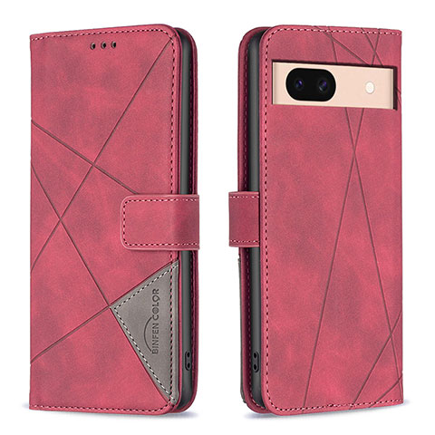 Coque Portefeuille Livre Cuir Etui Clapet B08F pour Google Pixel 8a 5G Rouge