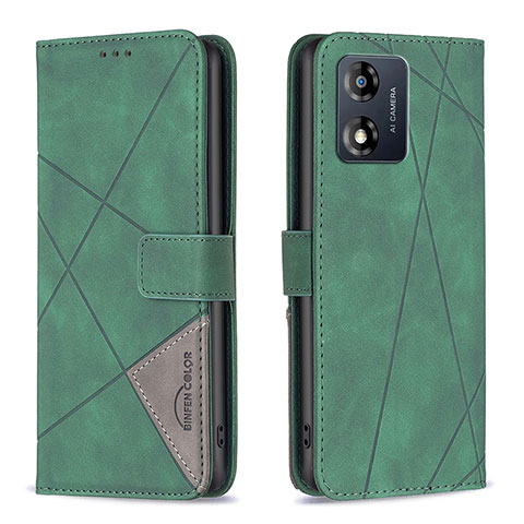 Coque Portefeuille Livre Cuir Etui Clapet B08F pour Motorola Moto E13 Vert