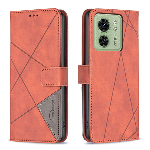 Coque Portefeuille Livre Cuir Etui Clapet B08F pour Motorola Moto Edge 40 5G Orange