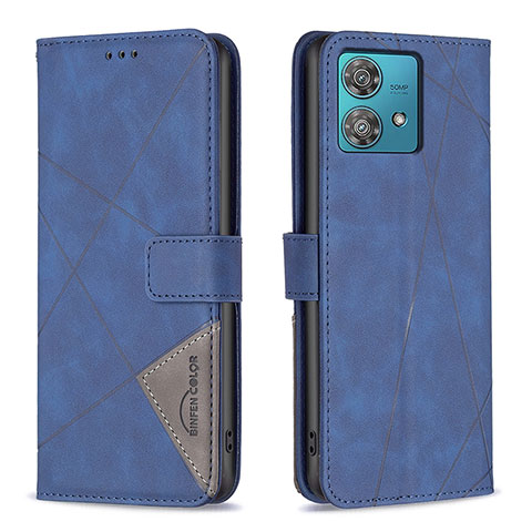 Coque Portefeuille Livre Cuir Etui Clapet B08F pour Motorola Moto Edge 40 Neo 5G Bleu