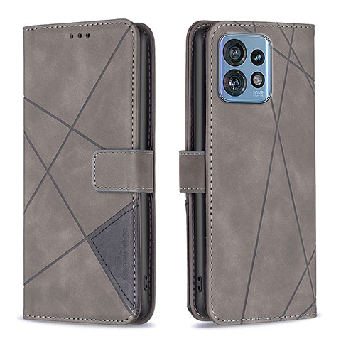 Coque Portefeuille Livre Cuir Etui Clapet B08F pour Motorola Moto Edge 40 Pro 5G Gris