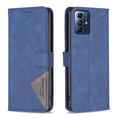 Coque Portefeuille Livre Cuir Etui Clapet B08F pour Motorola Moto G Play (2023) Bleu