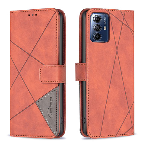 Coque Portefeuille Livre Cuir Etui Clapet B08F pour Motorola Moto G Play (2023) Orange