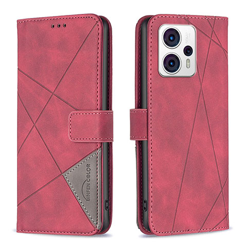 Coque Portefeuille Livre Cuir Etui Clapet B08F pour Motorola Moto G13 Rouge