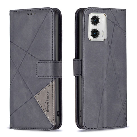 Coque Portefeuille Livre Cuir Etui Clapet B08F pour Motorola Moto G73 5G Noir