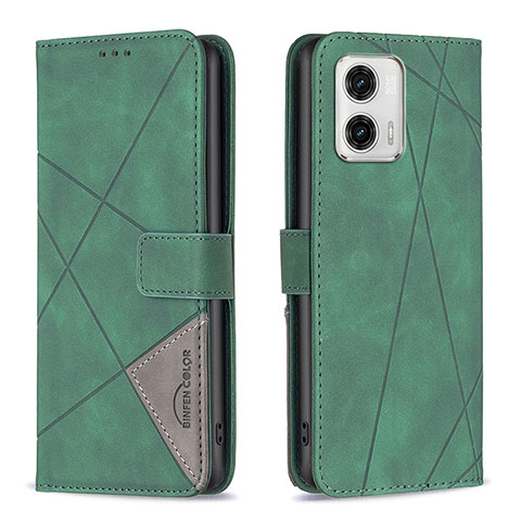 Coque Portefeuille Livre Cuir Etui Clapet B08F pour Motorola Moto G73 5G Vert