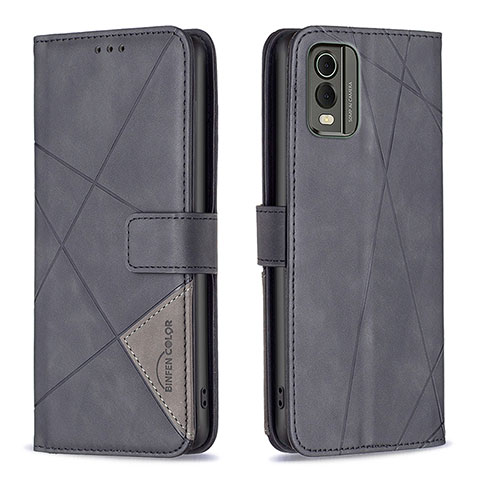 Coque Portefeuille Livre Cuir Etui Clapet B08F pour Nokia C210 Noir