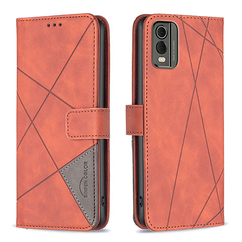 Coque Portefeuille Livre Cuir Etui Clapet B08F pour Nokia C32 Orange