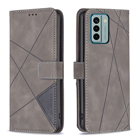 Coque Portefeuille Livre Cuir Etui Clapet B08F pour Nokia G22 Gris