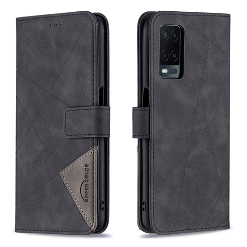 Coque Portefeuille Livre Cuir Etui Clapet B08F pour Oppo A54 4G Noir