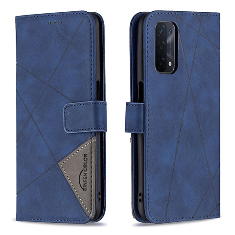 Coque Portefeuille Livre Cuir Etui Clapet B08F pour Oppo A54 5G Bleu