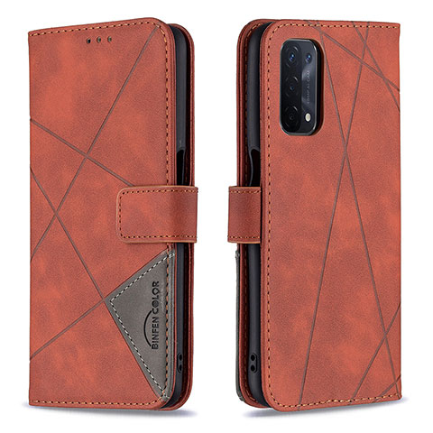 Coque Portefeuille Livre Cuir Etui Clapet B08F pour Oppo A54 5G Orange