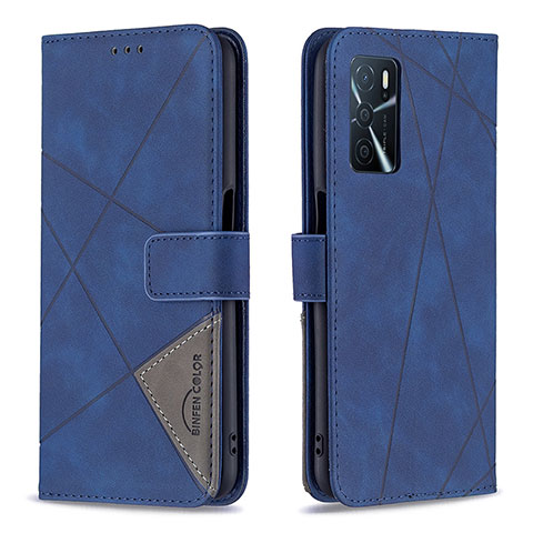 Coque Portefeuille Livre Cuir Etui Clapet B08F pour Oppo A54s Bleu