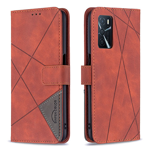 Coque Portefeuille Livre Cuir Etui Clapet B08F pour Oppo A54s Orange